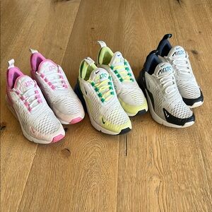 Nike Kids Sneakers - Pink, Yellow, and Black